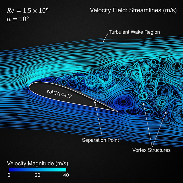 NACA 4412 turbulent airfoil CFD