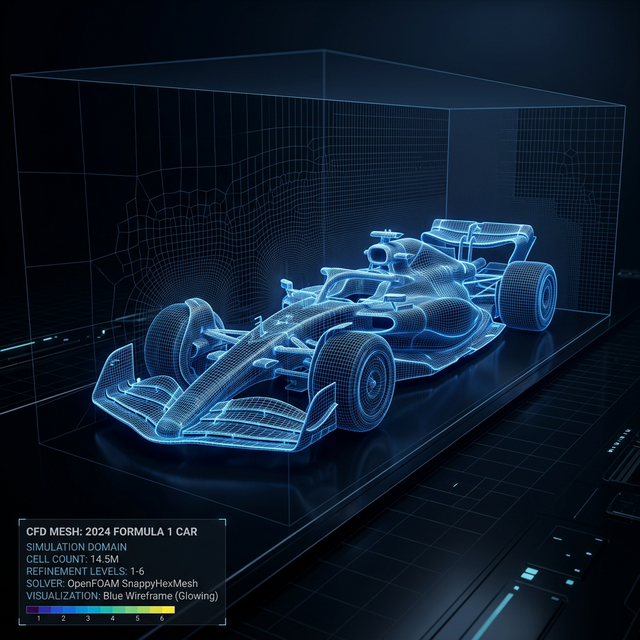 3D CFD mesh Formula 1